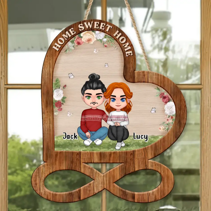 Personalized Couple Wooden Sign - Christmas/Birthday/Anniversary Gift Idea For Couple - Home Sweet Home