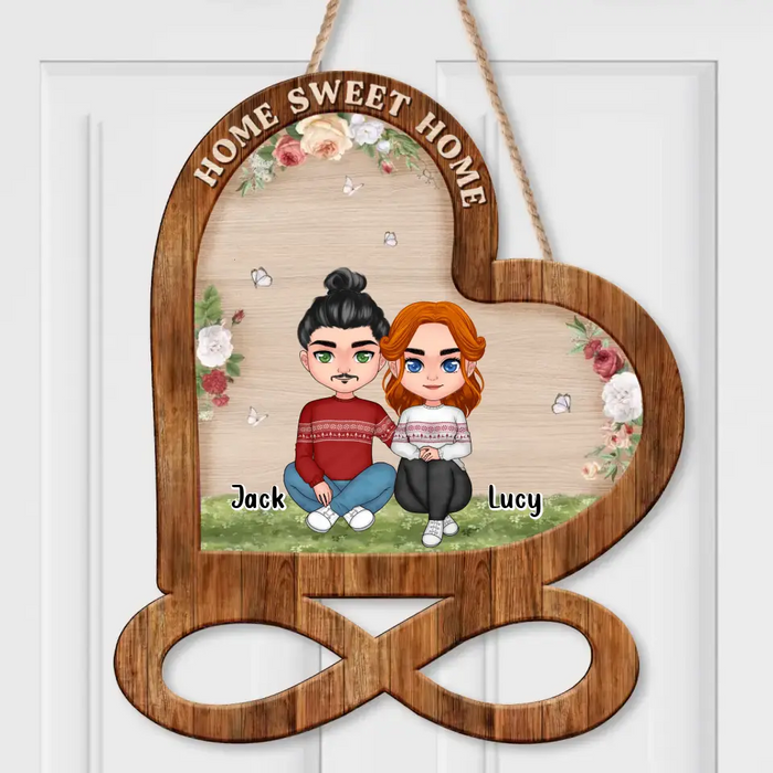 Personalized Couple Wooden Sign - Christmas/Birthday/Anniversary Gift Idea For Couple - Home Sweet Home