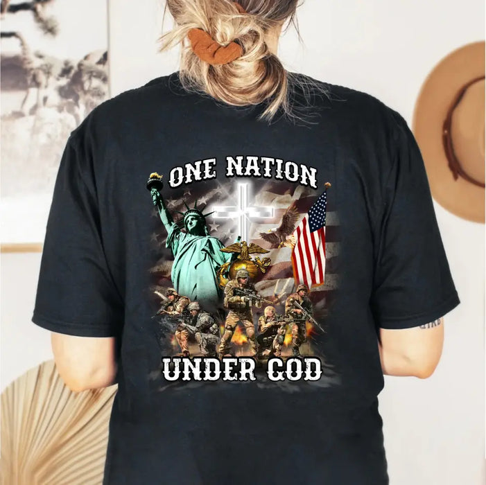 Personalized Veteran T-shirt - Gift Idea For Veteran - One Nation Under God