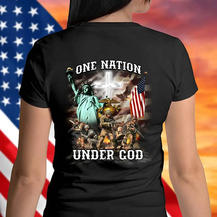 Personalized Veteran T-shirt - Gift Idea For Veteran - One Nation Under God