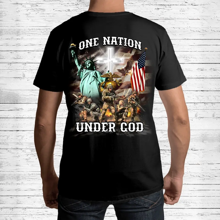 Personalized Veteran T-shirt - Gift Idea For Veteran - One Nation Under God