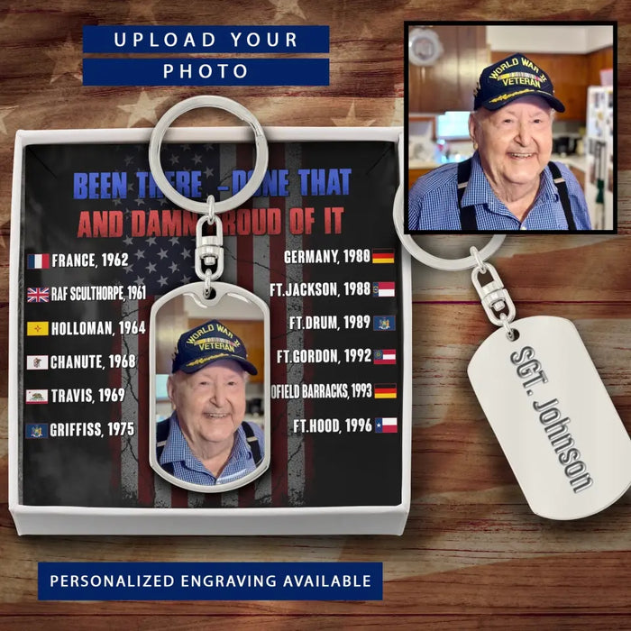 Personalized Veteran Tag Keychain With Message Card - Gift Idea For Veteran/Father's Day/Independence Day - Been There Done That
