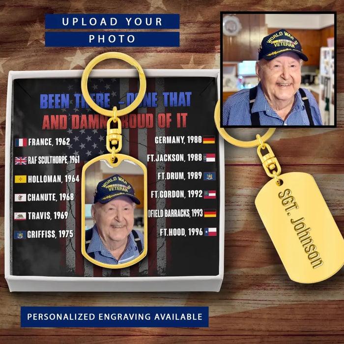 Personalized Veteran Tag Keychain With Message Card - Gift Idea For Veteran/Father's Day/Independence Day - Been There Done That