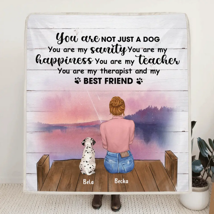 Personalized Mother's Day/Father's Day Gift For Dog Mom/ Dog Dad- Mom/Dad With Up to 3 Pets Fleece Blanket - You are my therapist and my best friend