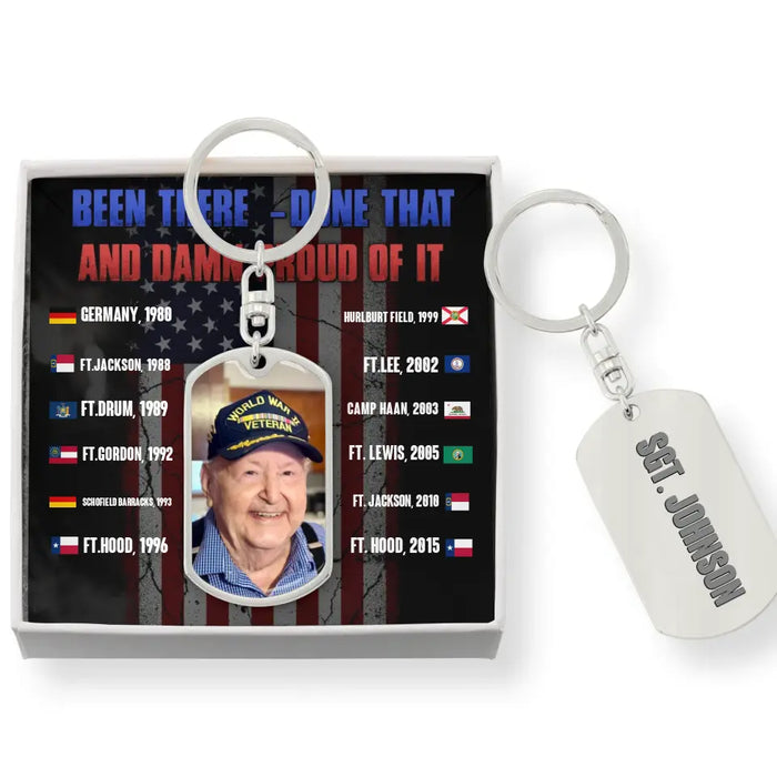 Personalized Veteran Tag Keychain With Message Card - Gift Idea For Veteran/Father's Day/Independence Day - Been There Done That