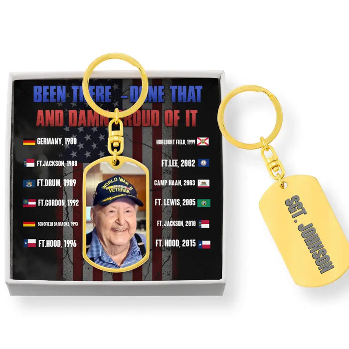 Personalized Veteran Tag Keychain With Message Card - Gift Idea For Veteran/Father's Day/Independence Day - Been There Done That