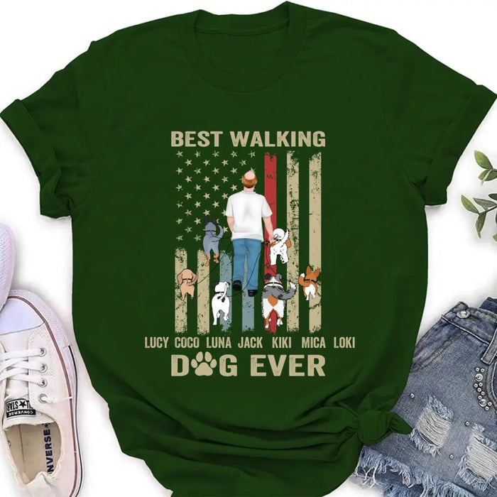 Personalized Dad Dog Shirt/Hoodie - Gift Idea For Dog Lovers/Father's Day - Up to 6 Dogs - Best Walking Dog Ever