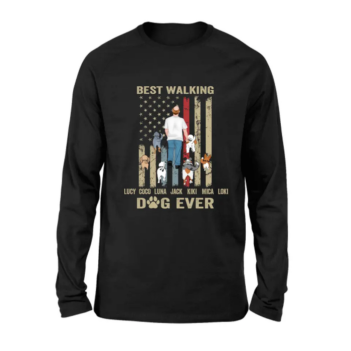 Personalized Dad Dog Shirt/Hoodie - Gift Idea For Dog Lovers/Father's Day - Up to 6 Dogs - Best Walking Dog Ever