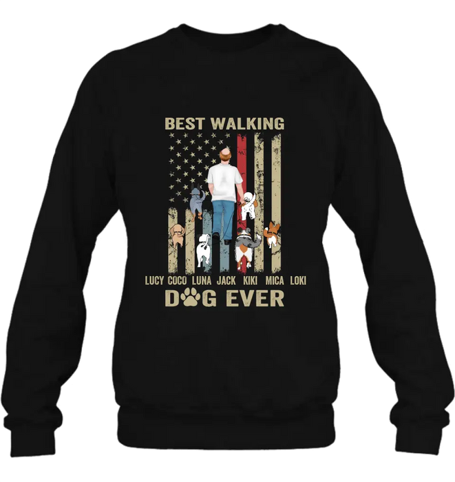Personalized Dad Dog Shirt/Hoodie - Gift Idea For Dog Lovers/Father's Day - Up to 6 Dogs - Best Walking Dog Ever
