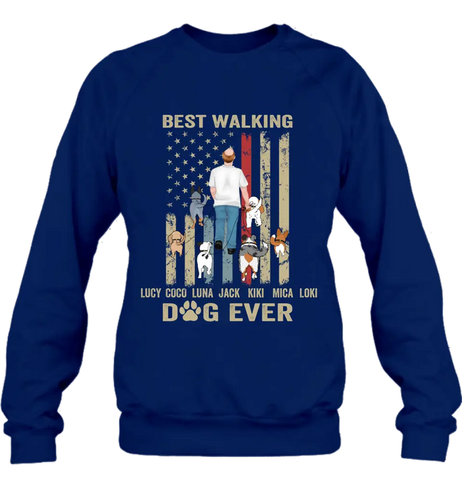Personalized Dad Dog Shirt/Hoodie - Gift Idea For Dog Lovers/Father's Day - Up to 6 Dogs - Best Walking Dog Ever
