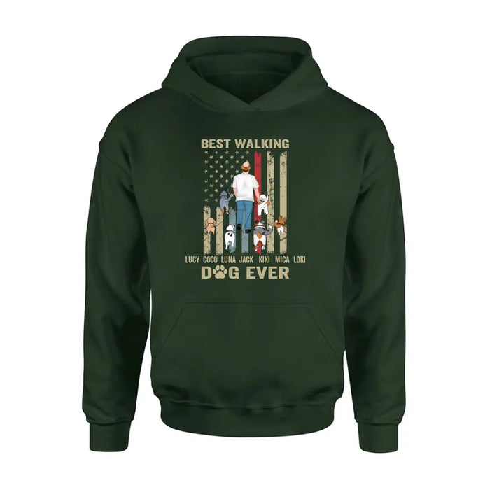 Personalized Dad Dog Shirt/Hoodie - Gift Idea For Dog Lovers/Father's Day - Up to 6 Dogs - Best Walking Dog Ever