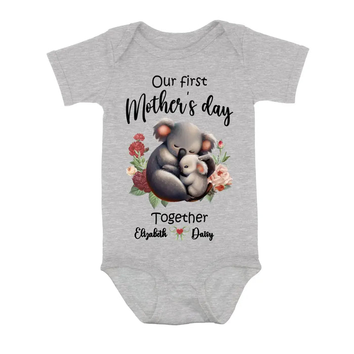 Personalized Koala Baby Onesie/T-Shirt - Gift Idea for Baby/Mother's Day - Our First Mother's Day Together