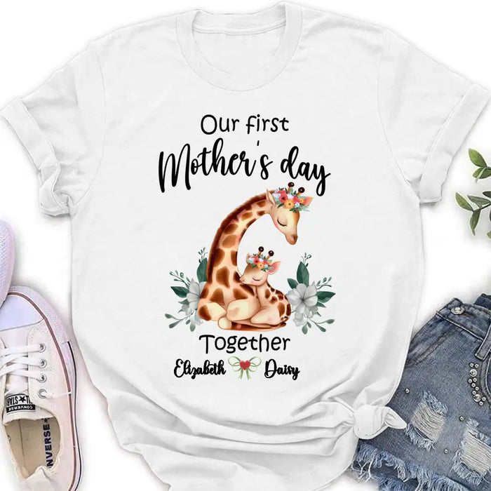Personalized Giraffe Baby Onesie/T-Shirt - Gift Idea for Baby/Mother's Day - Our First Mother's Day Together
