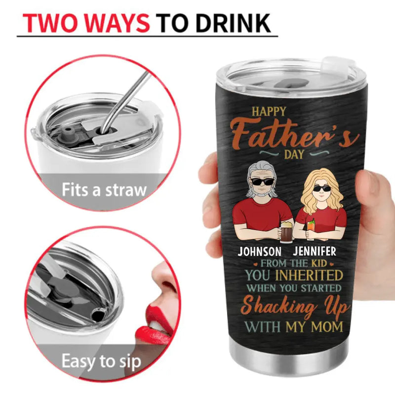 Personalized Stepped Up Dad Tumbler - Father's Day Gift Idea For Step Dad - Up to 3 Children - Thank You For Being The Father You Didn't Have To Be