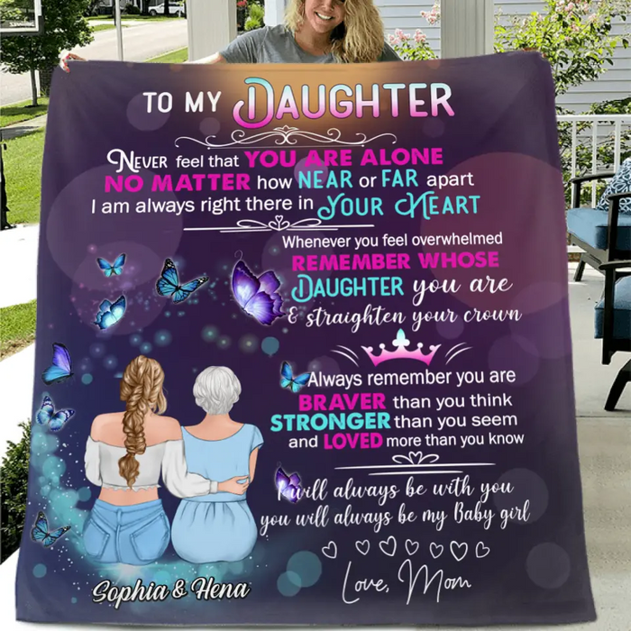 Personalized To My Daughter Fleece Throw Blanket/Quilt - Gift Idea For Daughter From Mom - You Will Always Be My Baby Girl