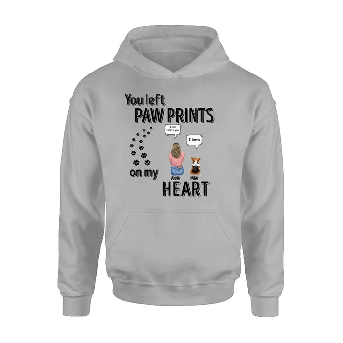 Personalized Paw Prints Shirt - Memorial Gift Idea For Loss Of Pet - Up to 4 Pets - Mother's Day/Father's Day Gift