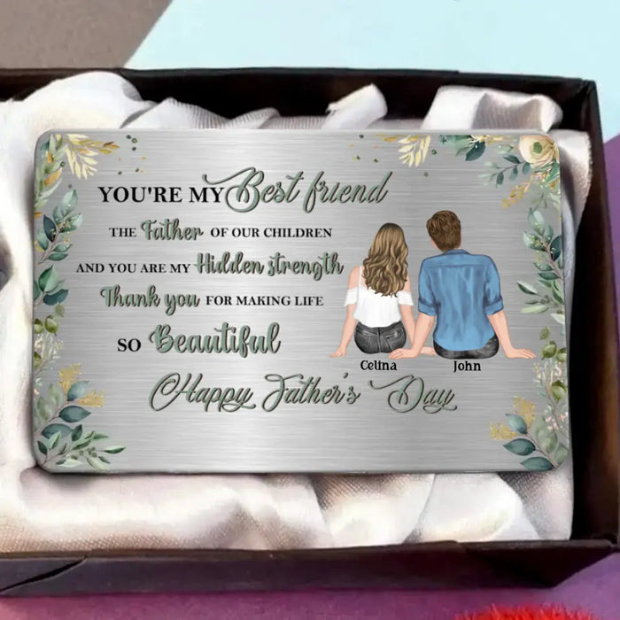 Personalized Happy Father's Day Aluminum Wallet Card - Father's Day Gift Idea For Husband From Wife - Thank You For Making Life So Beautiful