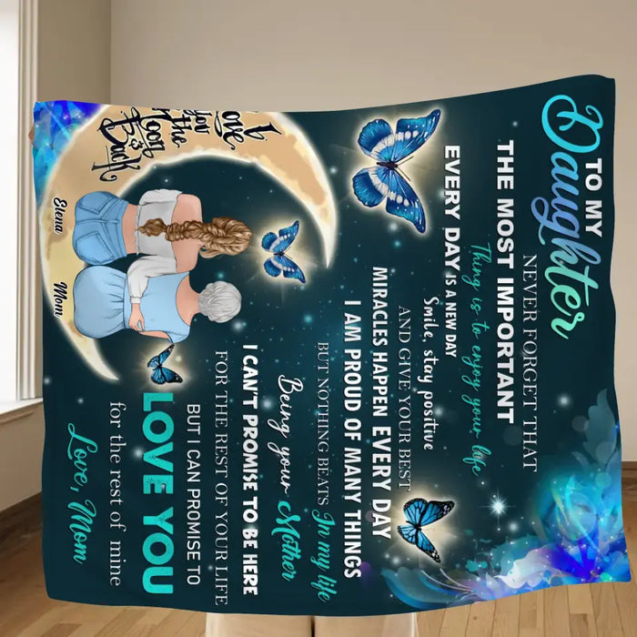 Personalized To My Daughter Fleece Throw Blanket/Quilt - Gift Idea For Daughter From Mom - Love You For The Rest Of Mine