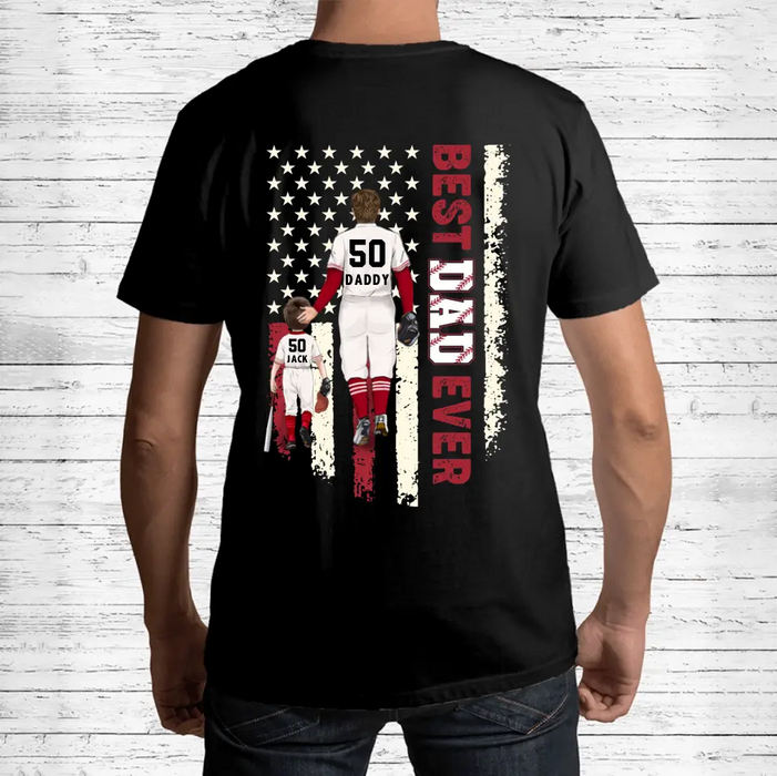 Personalized Dad Shirt/Hoodie - Up to 3 Children - Father's Day Gift Idea for Baseball Lovers - Best Dad Ever