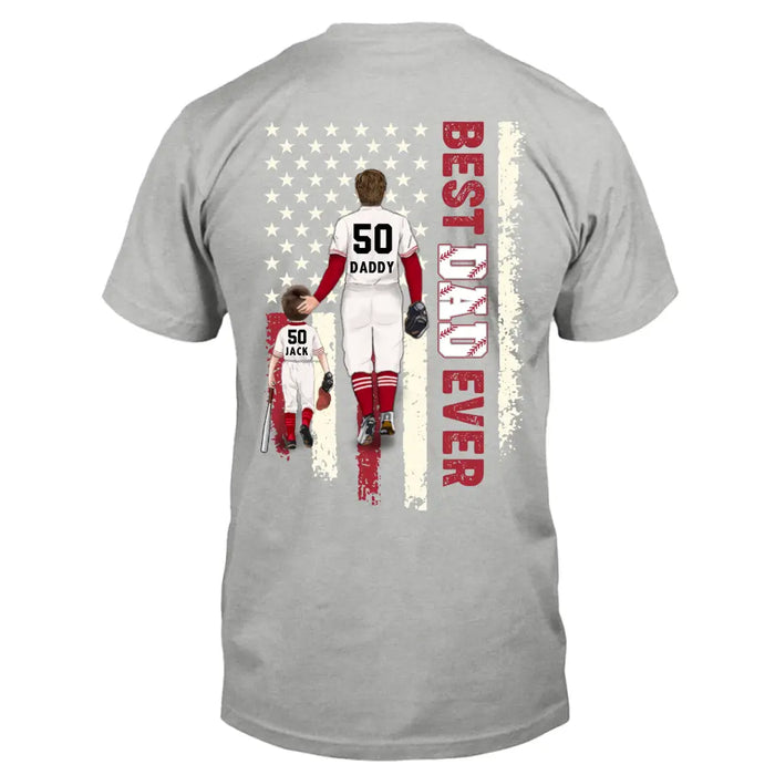 Personalized Dad Shirt/Hoodie - Up to 3 Children - Father's Day Gift Idea for Baseball Lovers - Best Dad Ever
