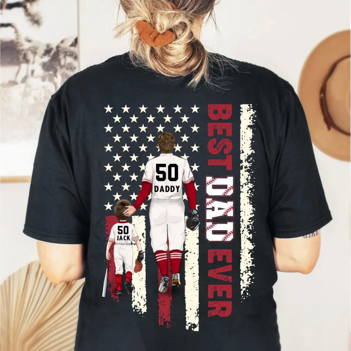 Personalized Dad Shirt/Hoodie - Up to 3 Children - Father's Day Gift Idea for Baseball Lovers - Best Dad Ever
