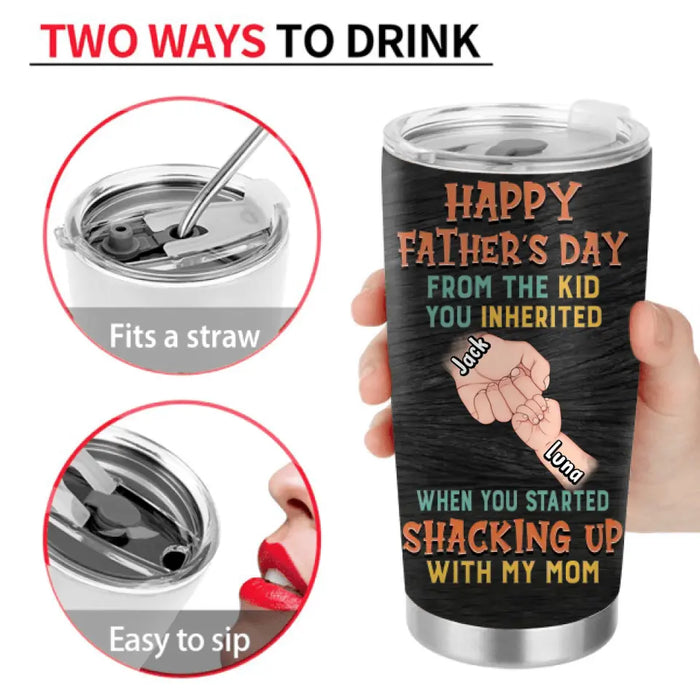 Personalized StepFather Tumbler - Best Gift Idea For Father's Day - Up to 6 Kids - Actions Speak Louder Than DNA
