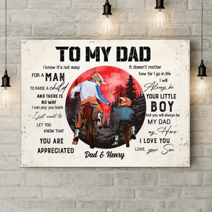 Personalized Dad Canvas - Father's Day Gift Idea for Dad from Son - To My Dad