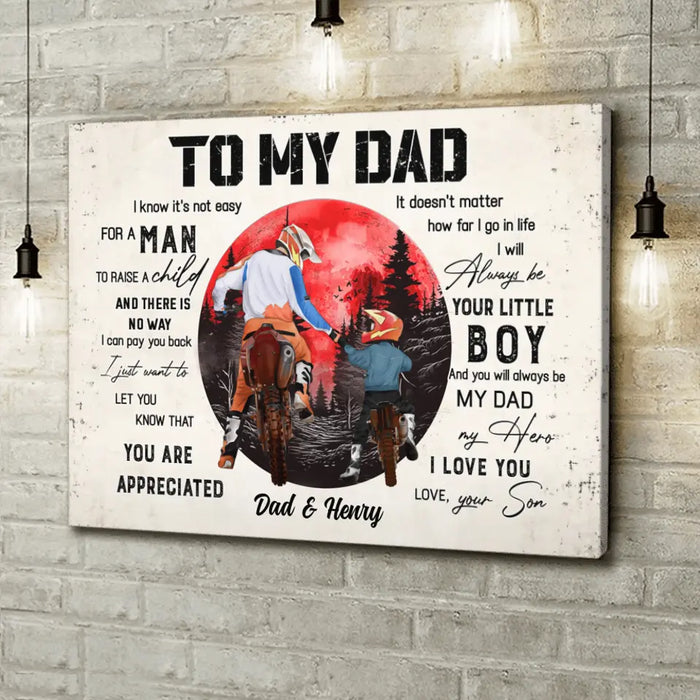 Personalized Dad Canvas - Father's Day Gift Idea for Dad from Son - To My Dad