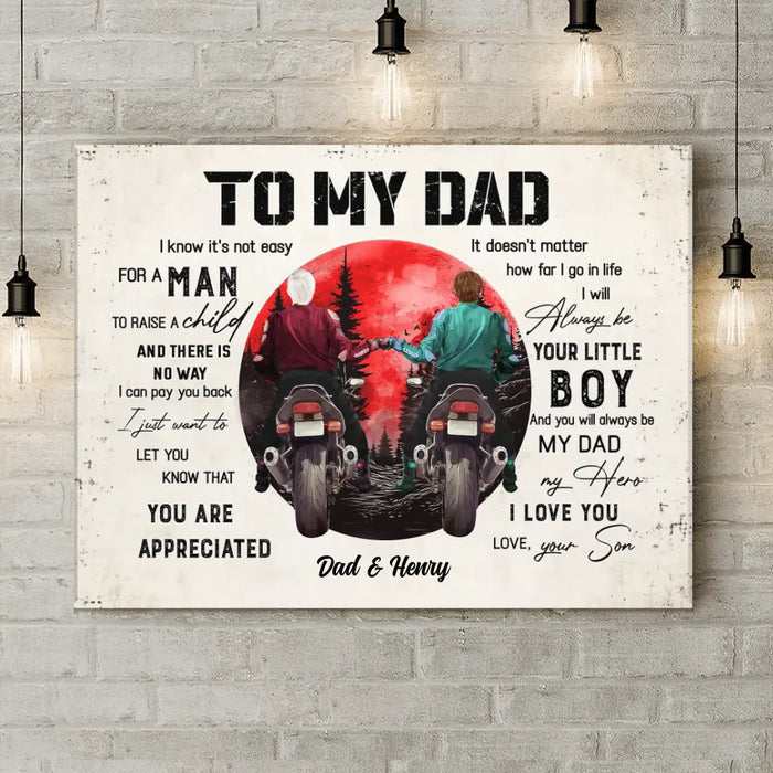 Personalized Dad Canvas - Father's Day Gift Idea for Dad from Son - To My Dad