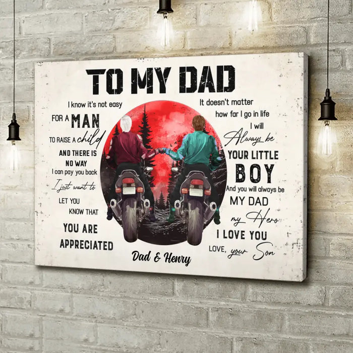 Personalized Dad Canvas - Father's Day Gift Idea for Dad from Son - To My Dad