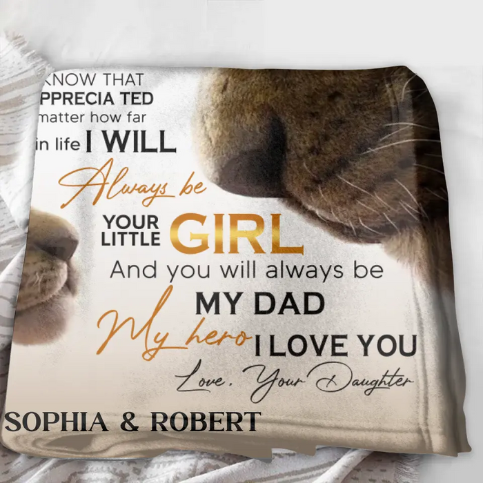 Personalized Father's Day Fleece Throw Blanket/Quilt - Gift Idea For Father's Day - To My Dad I Know It's Not Easy For A Man To Raise A Girl