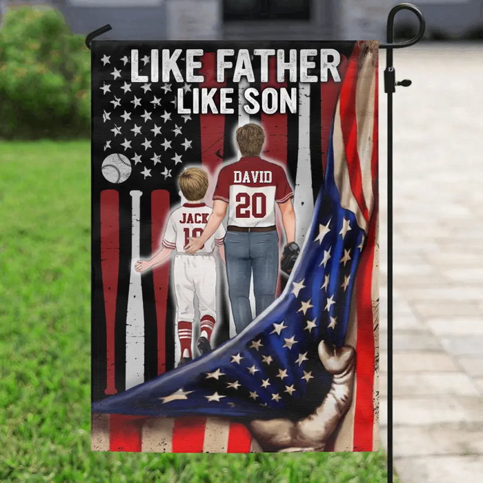 Personalized Dad Flag - Gift Idea for Father's Day/Independence Day - Like Father Like Son