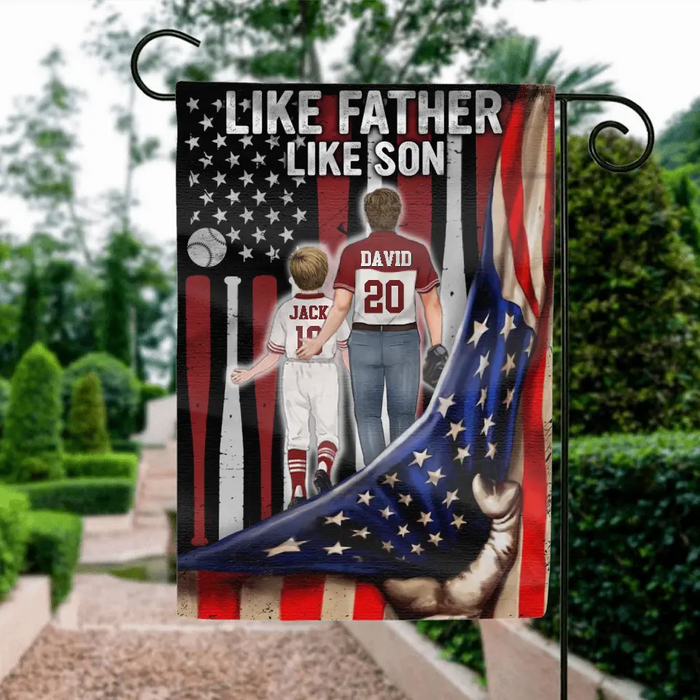 Personalized Dad Flag - Gift Idea for Father's Day/Independence Day - Like Father Like Son