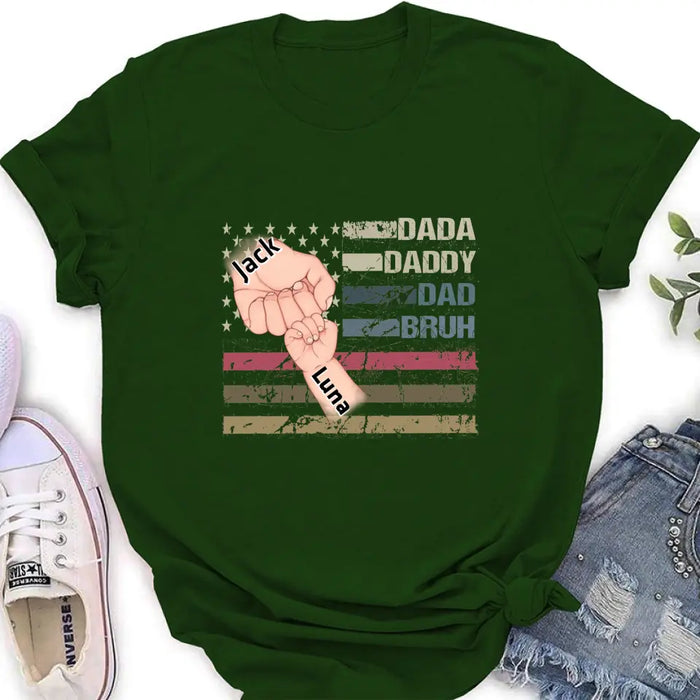 Personalized Bruh Dad Shirt/Hoodie - Father's Day Gift Idea for Dad - Up to 6 Kids - Dada Daddy Dad Bruh