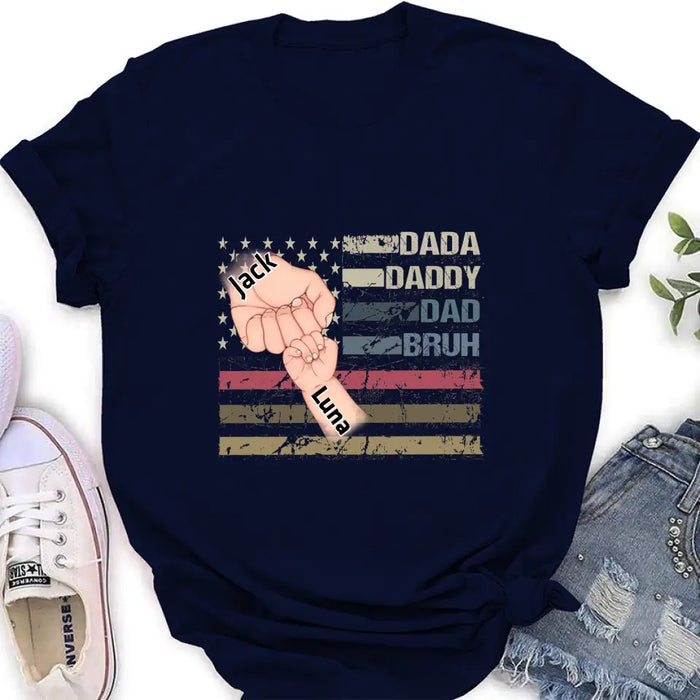 Personalized Bruh Dad Shirt/Hoodie - Father's Day Gift Idea for Dad - Up to 6 Kids - Dada Daddy Dad Bruh