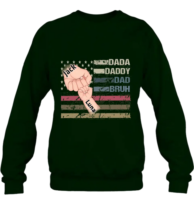 Personalized Bruh Dad Shirt/Hoodie - Father's Day Gift Idea for Dad - Up to 6 Kids - Dada Daddy Dad Bruh