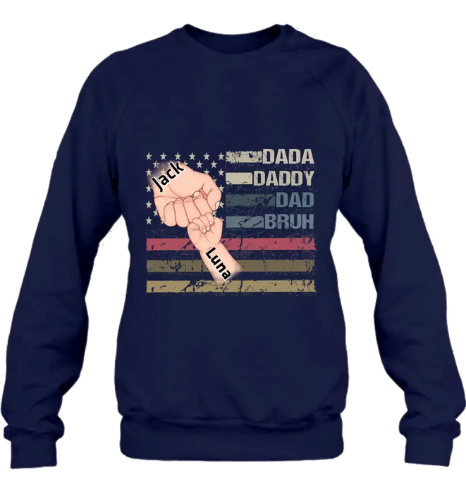 Personalized Bruh Dad Shirt/Hoodie - Father's Day Gift Idea for Dad - Up to 6 Kids - Dada Daddy Dad Bruh
