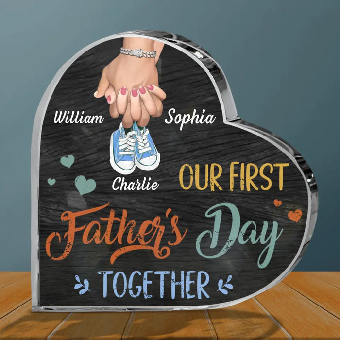 Personalized First Father's Day Acrylic Plaque - Best Gift Idea For Mother's Day/Father's Day - Our First Father's Day Together