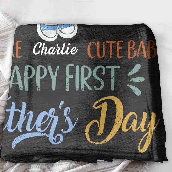Personalized 1st Father's Day Fleece Throw Blanket/Quilt - Best Gift Idea For Father's Day - We Make Cute Baby