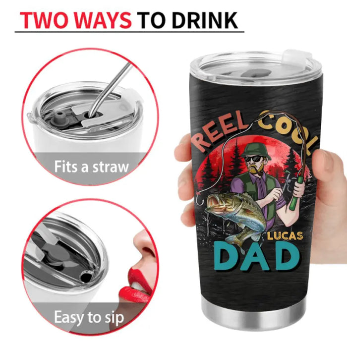 Personalized Fishing Dad Tumbler - Gift Idea For Father's Day - We Hooked The Best Dad No Trout About It You Totally Kick Bass