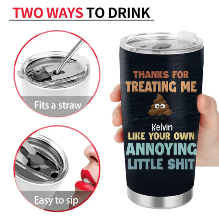 Personalized Stepdad & Little Shits Tumbler - Up to 6 Children - Gift Idea For Father's Day - You're Not A Stepdad You're The Dad That Stepped Up