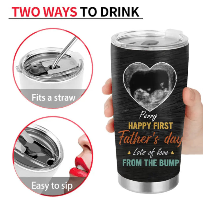 Personalized Bump Upload Photo Tumbler - Gift Idea For First Mother's Day/Father's Day - Daddy Are You Ready?