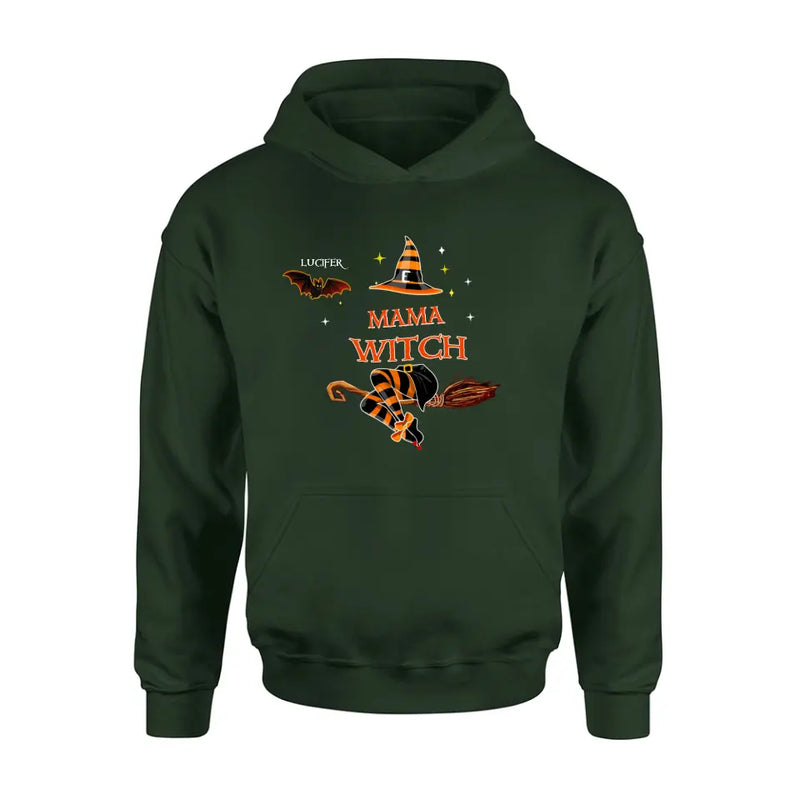Personalized Halloween Bat T-shirt/Hoodie/Sweatshirt/Long Sleeve - Up to 6 Bats - Best Gift For Halloween Day, Mother/Grandmother - Mama Witch - 80H9EN