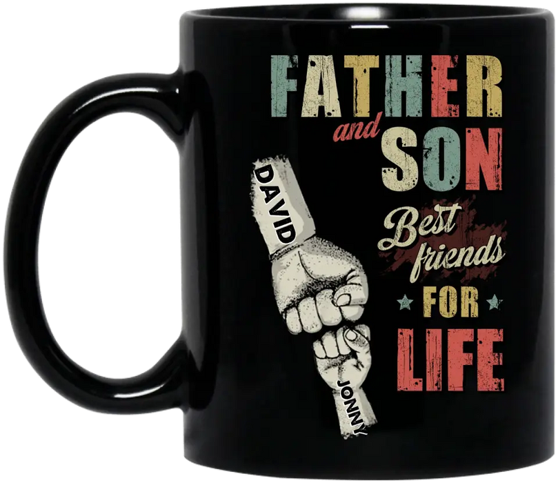 Personalized Father Coffee Mug - Up to 5 Children - Father's Day Gift Idea from Sons/Daughters - Father And Son Best Friends For Life