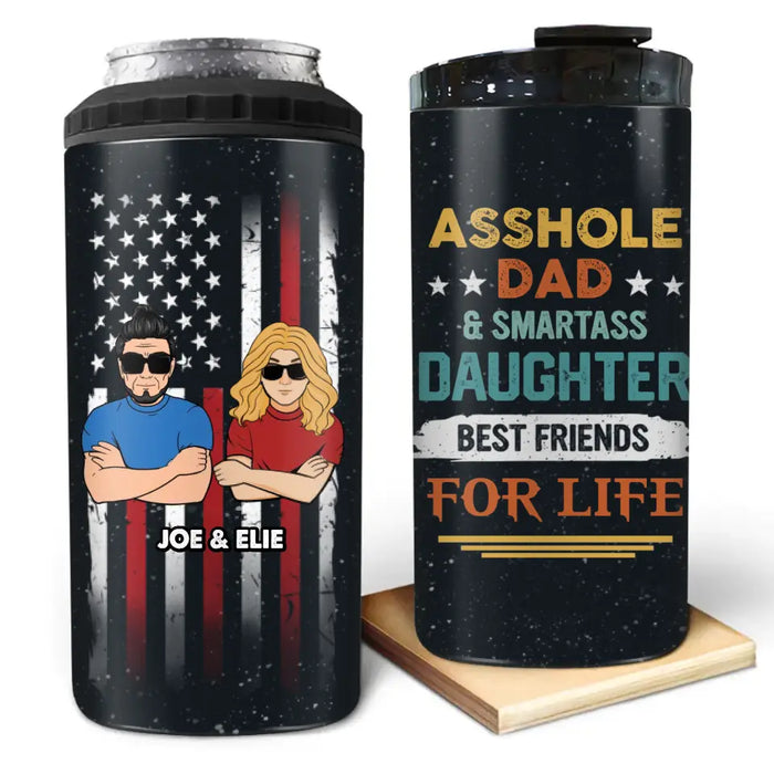Personalized Dad & Kid 4 In 1 Can Cooler Tumbler - Father's Day Gift Idea from Daughter/Son