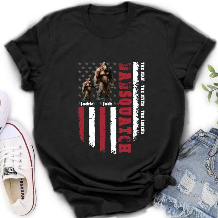 Personalized Dadsquatch Shirt/Hoodie - Gift Idea For Father's Day - Up to 6 Kids - Dadsquatch The Man - The Myth - The Legend