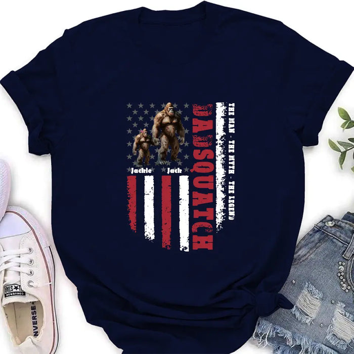 Personalized Dadsquatch Shirt/Hoodie - Gift Idea For Father's Day - Up to 6 Kids - Dadsquatch The Man - The Myth - The Legend
