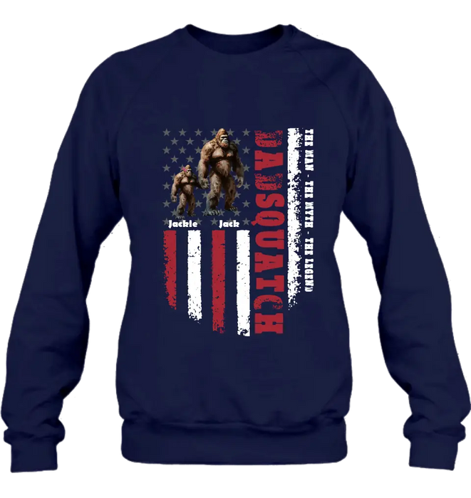Personalized Dadsquatch Shirt/Hoodie - Gift Idea For Father's Day - Up to 6 Kids - Dadsquatch The Man - The Myth - The Legend