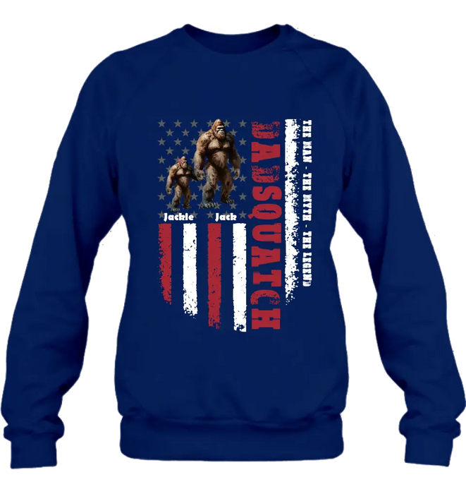 Personalized Dadsquatch Shirt/Hoodie - Gift Idea For Father's Day - Up to 6 Kids - Dadsquatch The Man - The Myth - The Legend