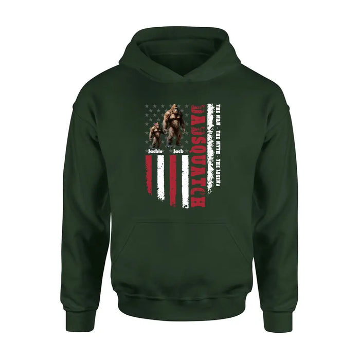 Personalized Dadsquatch Shirt/Hoodie - Gift Idea For Father's Day - Up to 6 Kids - Dadsquatch The Man - The Myth - The Legend